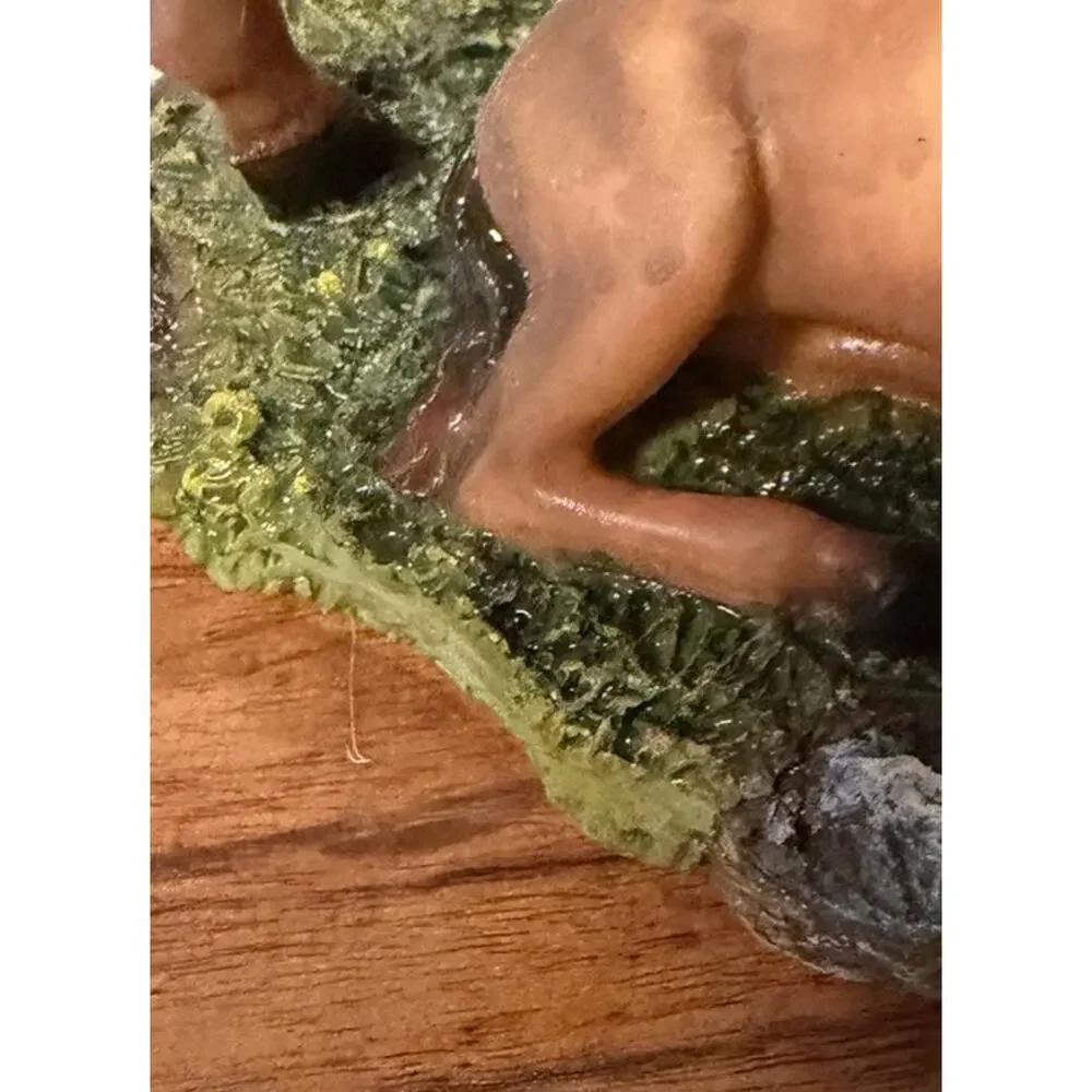 Vintage Elegante Collection Mare & Foal Horse Figurine Resin Statue Wood Base